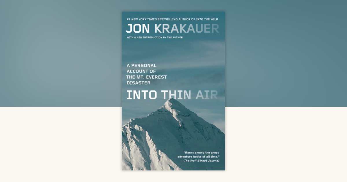 Cover of Into Thin Air: A Personal Account of the Mt. Everest Disaster